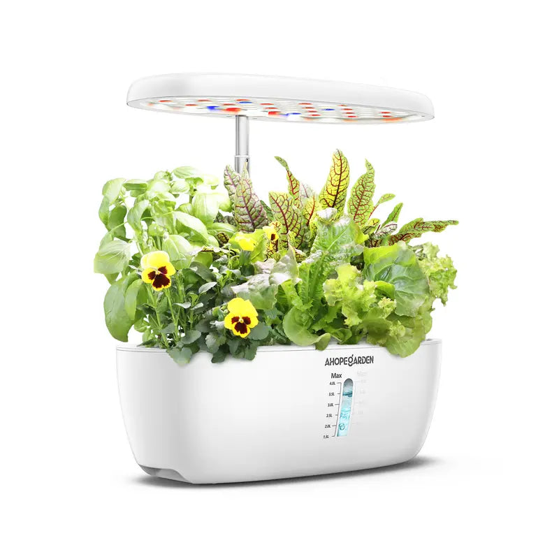 Ahopegarden- 12 Seed Pods Smart Garden Indoor Garden Hydroponics Growing System: 12 Pods Plant Germination Kit Herb Garden Kit Growth Lamp Countertop with LED Grow Light Hydrophonic Planter Grower Harvest Vegetable Lettuce