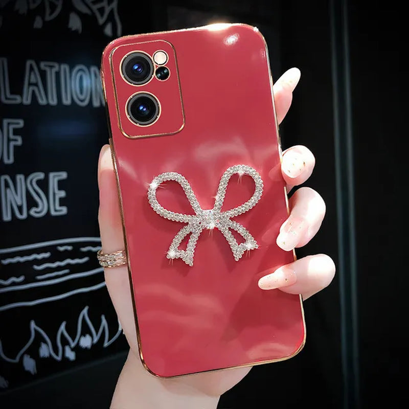 POCO X3 NFC Diamond Bow Phone Case on for  Redmi Note 8 Pro 7 8 8A Note 5 Poco M3 M4 X4 F3 GT Plating Soft TPU Cover