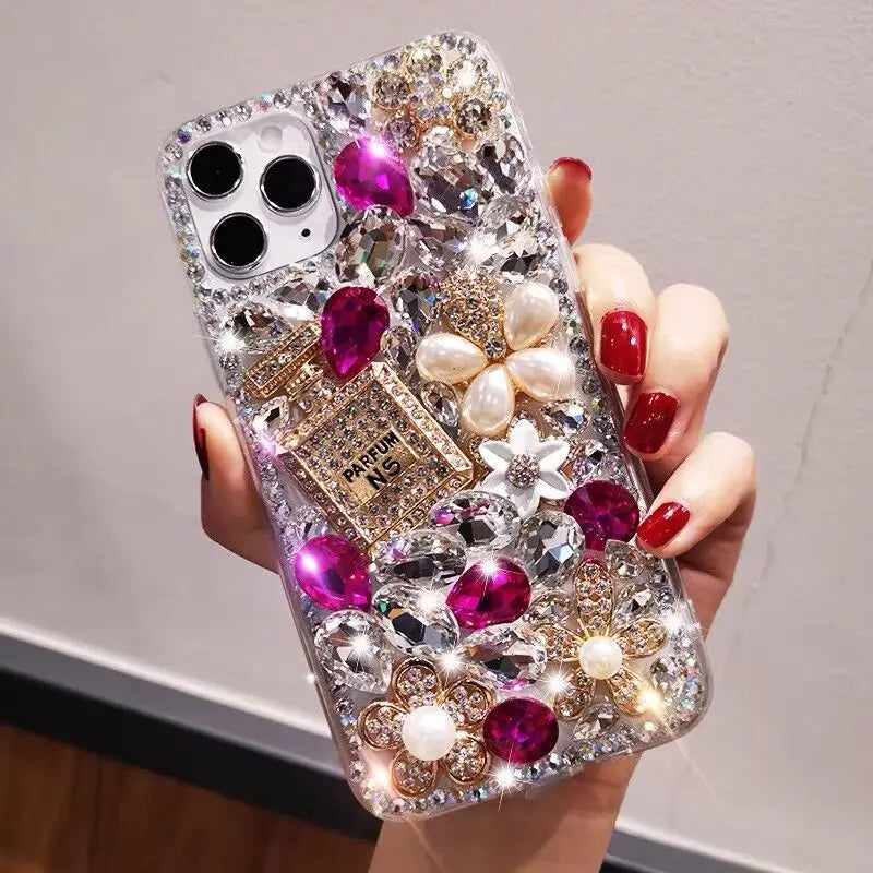 Luxury Bling Perfume Bottle Diamond Phone Case for Iphone 13 12 11 Pro Max X XS XR 7 8 plus Glitter Rhinestone Back Cover 13 Pro