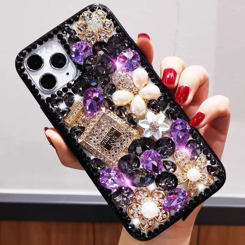 Luxury Bling Perfume Bottle Diamond Phone Case for Iphone 13 12 11 Pro Max X XS XR 7 8 plus Glitter Rhinestone Back Cover 13 Pro