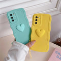 S 21 23 22 Love Heart Wavy Wrist Strap Silicone Case for  Galaxy S23 S21 S22 plus Ultra S20 Fe S21Fe Lanyard Cover S20Fe